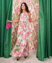 Vestido largo floral con cuello halter