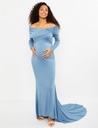 Maxi vestido con hombros caidos