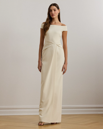 Vestido de crepé anudado