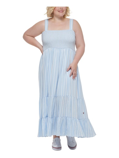 Vestido fruncido de rayas