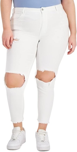 Jeans mom detalle desgastados