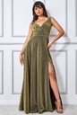 Vestido brillante con escote corazón