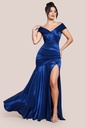 Vestido drapeado con abertura