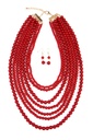 Juego de collar y aretes Burdeos