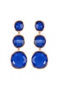 Aretes de gema redonda Zafiro
