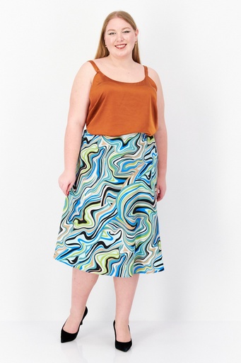 Falda midi estampado de remolinos