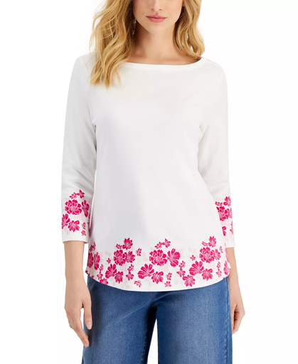 Blusa con borde floral
