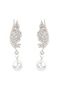 Aretes de pluma con diamantes