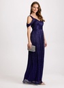 Vestido metálico con escote en V