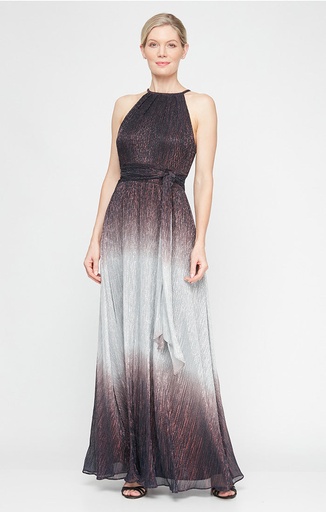 Vestido halter con estampado Ombre