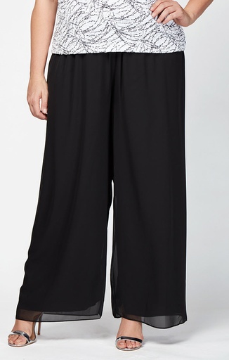 Pantalón de chiffon de pierna ancha