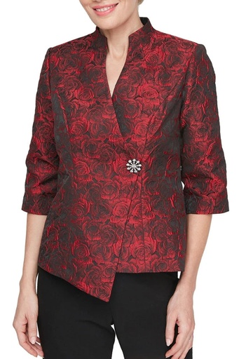 Blusa Jacquard con escote asimetrico