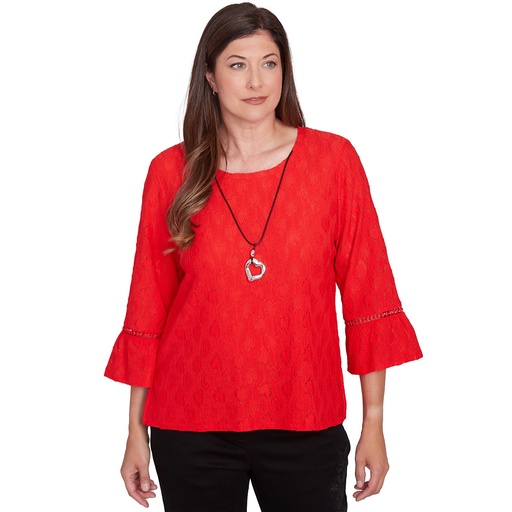 [1830003] Blusa tejida con textura de corazón