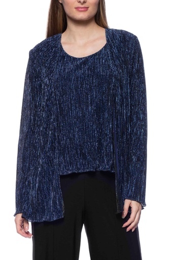 Blusa de gasa metalizada plisada