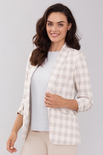 Blazer con estampado a cuadros