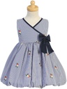 Vestido a rayas con flores bordadas