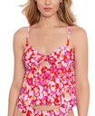 Top tankini con abertura frontal y lazo