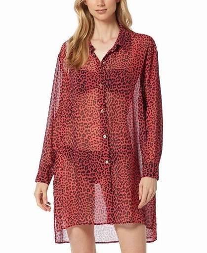 Camisera de playa convertible animal print