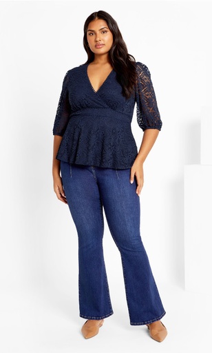 Blusa de encaje Christa Navy