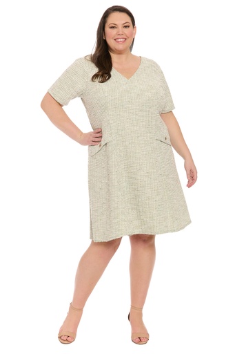 Vestido con bolsillos de bouclé Hanna