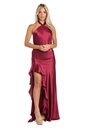 Vestido de satén con escote halter