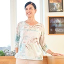 Blusa texturizada con hojas de patchwork