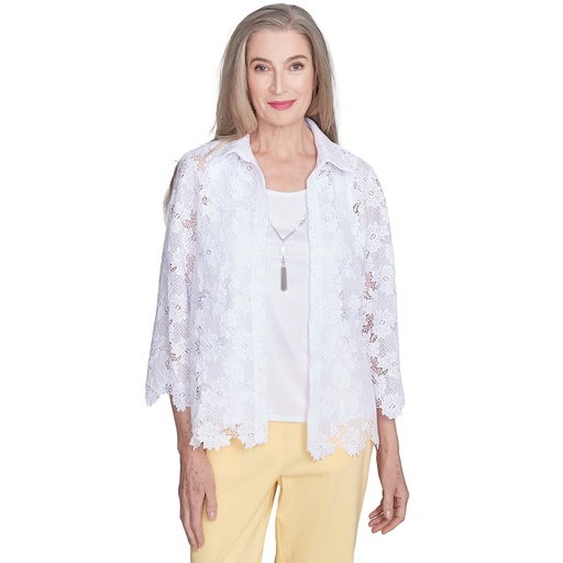 Blusa floral de encaje dos en uno