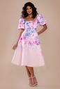 Vestido floral de escote cuadrado