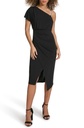 Vestido midi de escote asimètrico