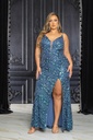 Vestido de lentejuelas con escote en V