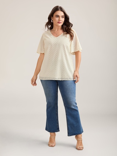 Blusa texturizada de manga corta