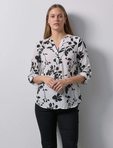 Blusa estampada con manga larga