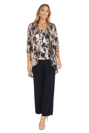 Traje pantalón con estampado metálico