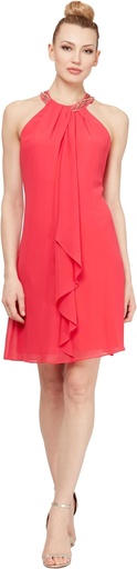 Vestido halter con pedrería