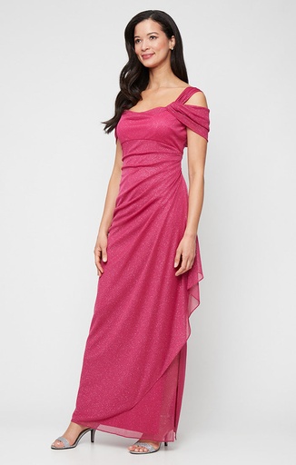 Vestido con hombros descubiertos brillante