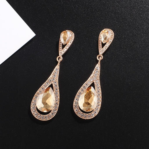 [2170030] Aretes con diamantes de gota de agua