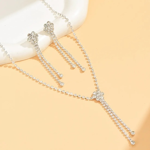 [2170043] Juego de collar con aretes con flecos