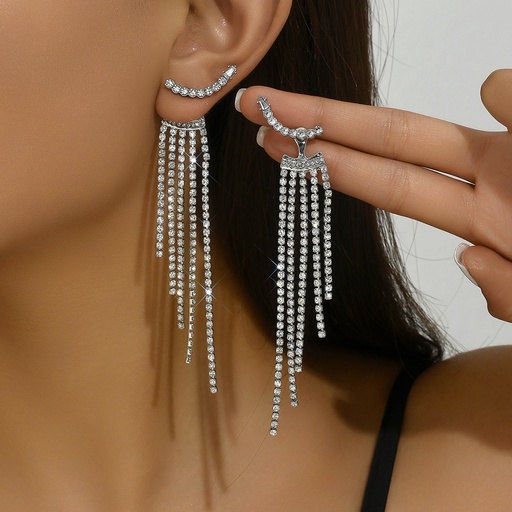 [2170060] Aretes de de borla con diamantes