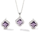 Juego de collar con aretes de trébol