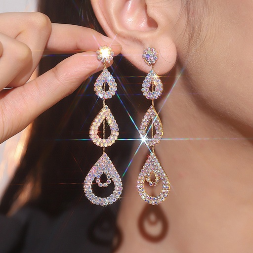 [2170125] Aretes largos con diamantes