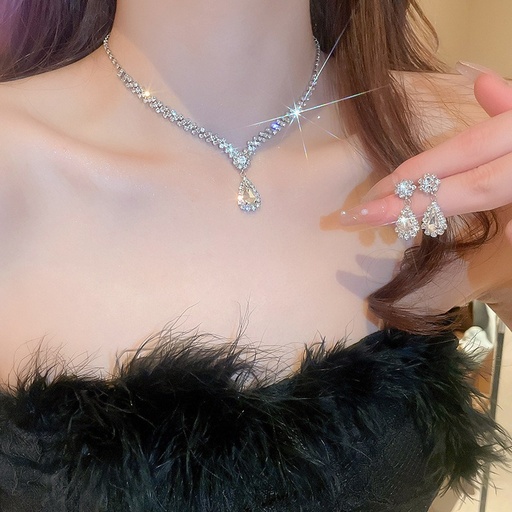 [2170219] Set de collar con aretes super brillante