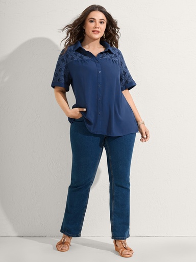 Camisera con ribete de encaje