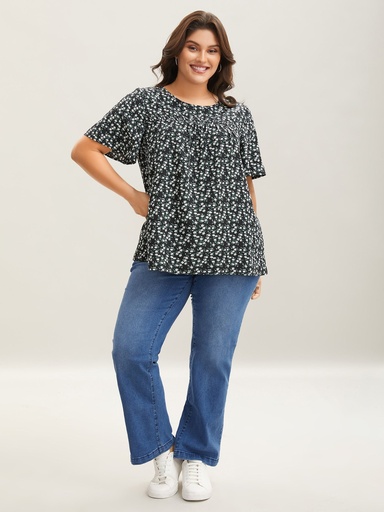 Blusa floral de mangas cortas Ditsy