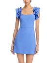 Vestido mini con volantes en los hombros