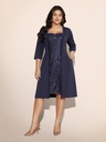 Vestido con escote patchwork brillante
