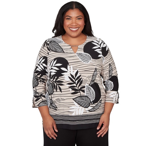 Blusa con estampado de palmas