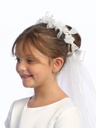 Velo de niña con corona de flores