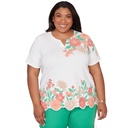 Blusa con borde festoneado floral