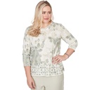 Blusa floral con cuello adornado