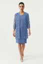 Vestido con chaqueta de flores 3D